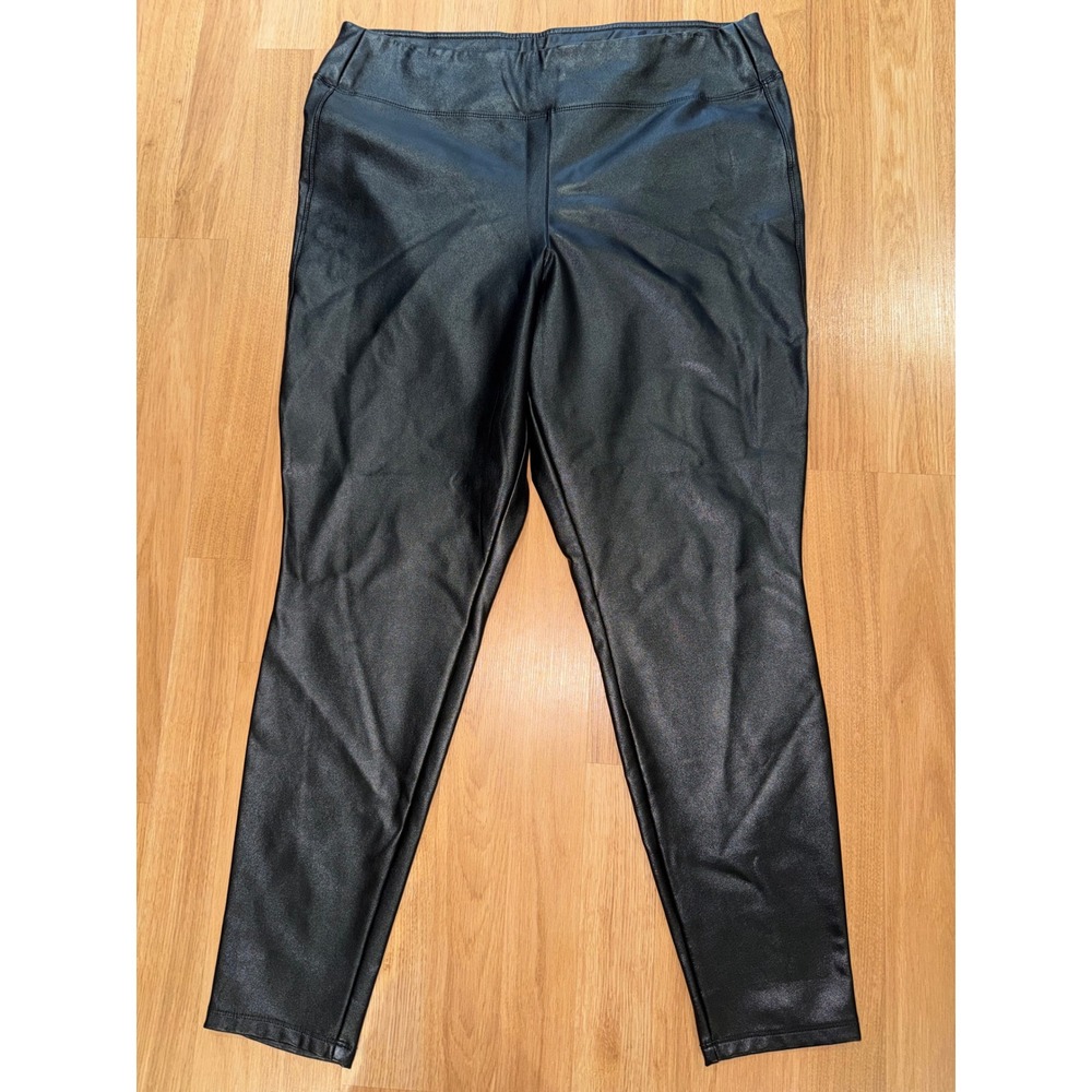 Gap Womens XL Black Faux Leather Leggings High Rise Stretch Pants